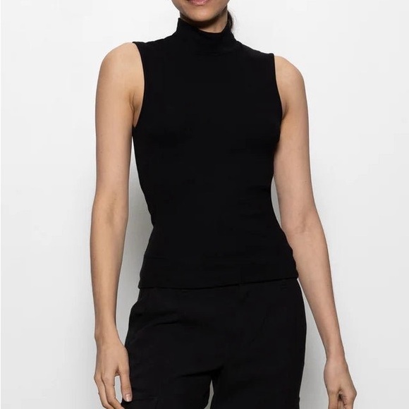 Sanctuary Essential Sleeveless Mock Neck Black - Picture 1 of 4